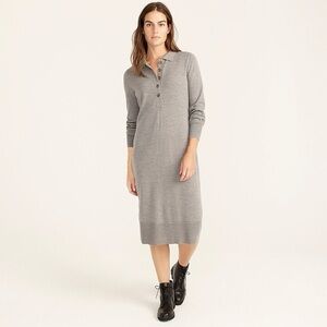 J. Crew Collared Merino Wool Sweater Dress Knit Midi
